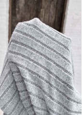 Light Grey Marl Zipper Short Sleeve V Neck Blouse | thumb picture 