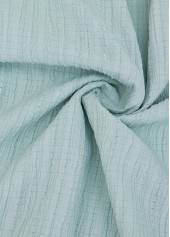 Mint Green Patchwork Short Sleeve Split Neck Blouse | thumb picture 