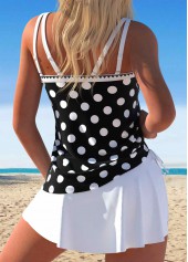 Split Polka Dot Black Tankini Set | thumb picture 
