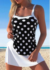 Split Polka Dot Black Tankini Set | thumb picture 