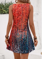Multi Color Button Ombre Short A Line Sleeveless Dress | thumb picture 