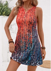 Multi Color Button Ombre Short A Line Sleeveless Dress | thumb picture 
