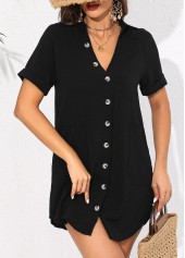 Button Black V Neck Cover Up | thumb picture 