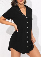 Button Black V Neck Cover Up | thumb picture 