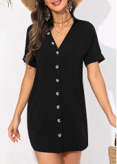 Button Black V Neck Cover Up | thumb picture 