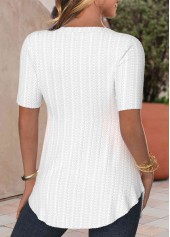 Plus Size White Short Sleeve Fake Two Piece Twinset | thumb picture 