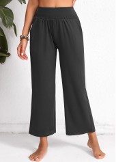Dark Grey Marl Pocket Elastic Waist High Waisted Pants | thumb picture 