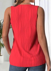 Red Circular Ring Sleeveless Round Neck Tank Top | thumb picture 