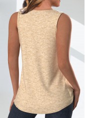 Light Camel Pocket Sleeveless V Neck Tank Top | thumb picture 