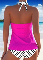 Tie Polka Dot Hot Pink Tankini Set | thumb picture 
