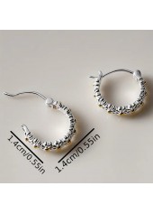 Silvery White Daisy Round Alloy Earrings | thumb picture 