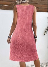 Light Pink Breathable A Line Sleeveless V Neck Dress | thumb picture 