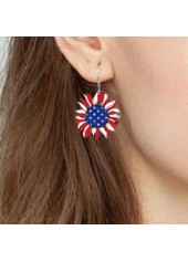 American Flag Red Sunflower Plastic Earrings | thumb picture 