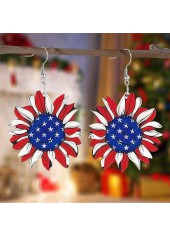 American Flag Red Sunflower Plastic Earrings | thumb picture 