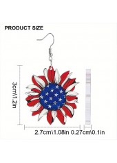 American Flag Red Sunflower Plastic Earrings | thumb picture 