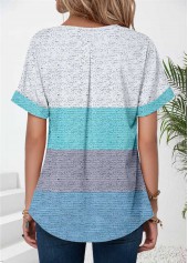 Mint Green Lace Up Short Sleeve T Shirt