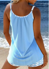 Bowknot Geometric Print Light Blue Tankini Set | thumb picture 