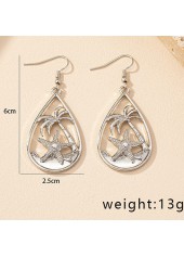 Silvery White Waterdrop Star Alloy Earrings | thumb picture 