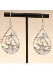 Silvery White Waterdrop Star Alloy Earrings