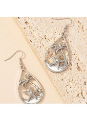 Silvery White Waterdrop Star Alloy Earrings | thumb picture 