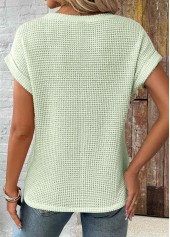 Skin Color Patchwork Short Sleeve Round Neck T Shirt | thumb picture 