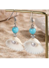 Pearl Beige Seashell Design Alloy Earrings | thumb picture 