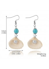Pearl Beige Seashell Design Alloy Earrings | thumb picture 