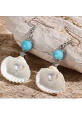 Pearl Beige Seashell Design Alloy Earrings | thumb picture 
