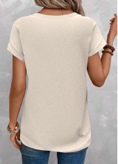 Light Camel Floral Print Short Sleeve T Shirt | thumb picture 