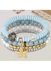 Light Blue Starfish Design Bracelet Set
