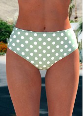 Ruched Polka Dot Sage Green Tankini Set | thumb picture 