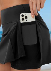 Side Split Mid Waisted Black Pantskirt | thumb picture 