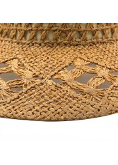 Hollow Design Dark Woven Camel Hat | thumb picture 