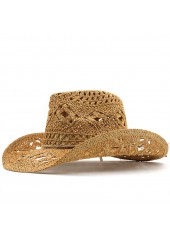 Hollow Design Dark Woven Camel Hat