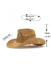 Hollow Design Dark Woven Camel Hat | thumb picture 