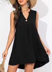 Button Sleeveless Black Short Cover Up | thumb picture 