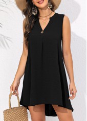 Button Sleeveless Black Short Cover Up | thumb picture 