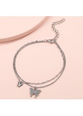 Silvery White Butterfly Detail Alloy Anklet | thumb picture 