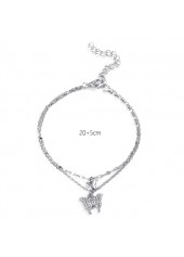 Silvery White Butterfly Detail Alloy Anklet | thumb picture 