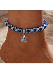 Dark Blue Turtle Design Alloy Anklet