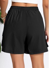 Black Pocket Elastic Waist High Waisted Shorts | thumb picture 