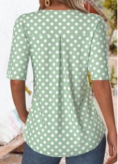 Green Ruffle Polka Dot Short Sleeve T Shirt | thumb picture 