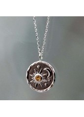 Vintage Silvery White Round Alloy Necklace