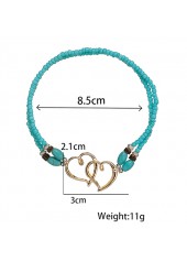 Mint Green Heart Polyresin Detail Anklet | thumb picture 