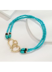 Mint Green Heart Polyresin Detail Anklet | thumb picture 
