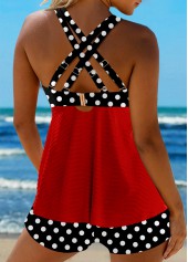 Jacquard Polka Dot Red Tankini Set | thumb picture 