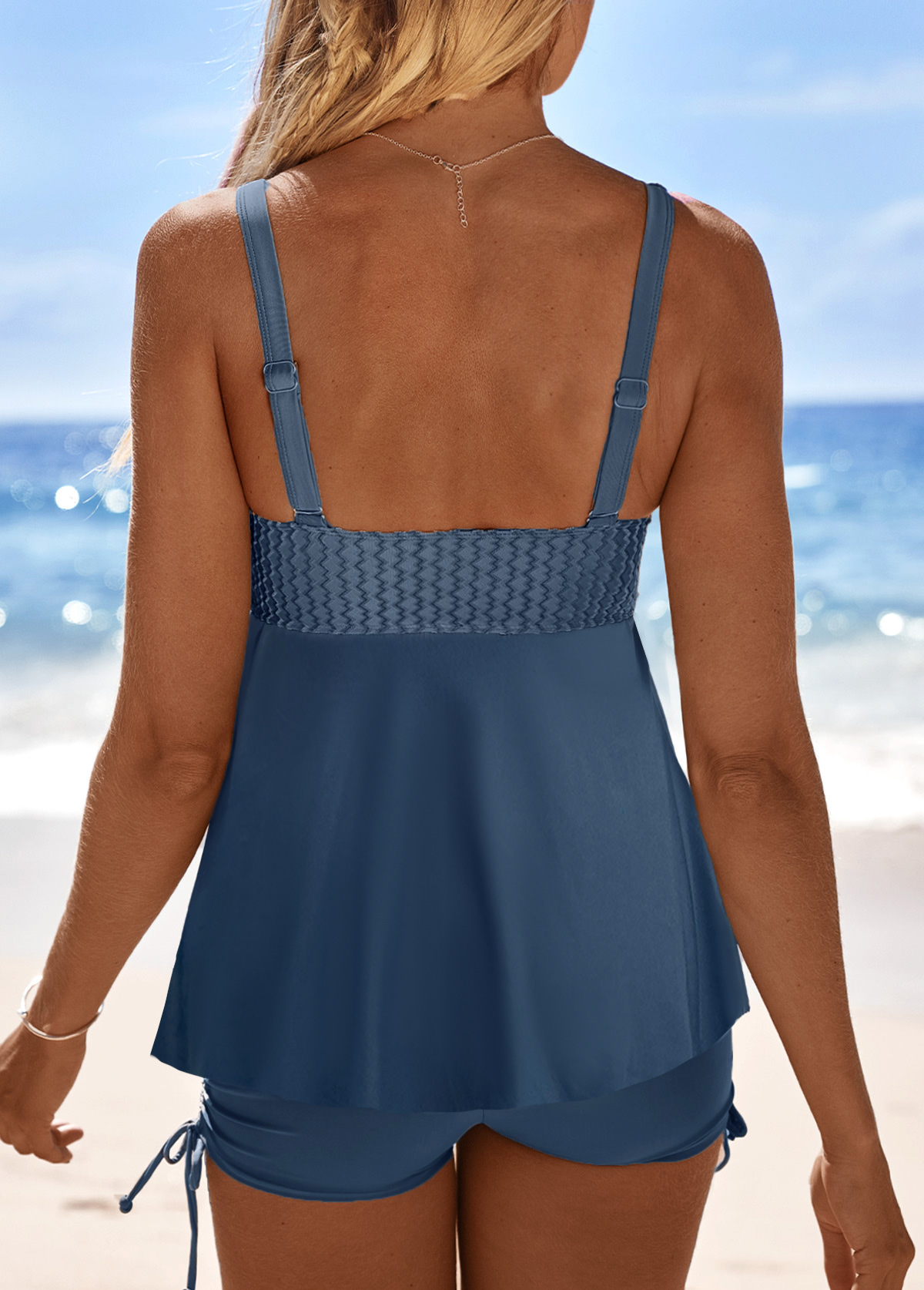 Surplice Mid Waisted Grey Tankini Set | picture 