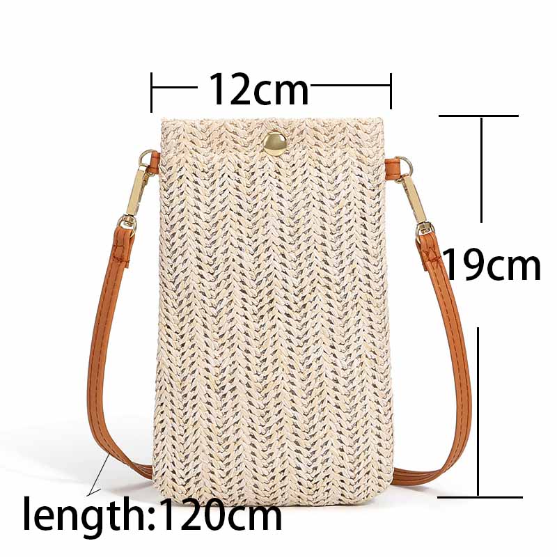 Beige Weave Design Magnetic Crossbody Bag | picture 