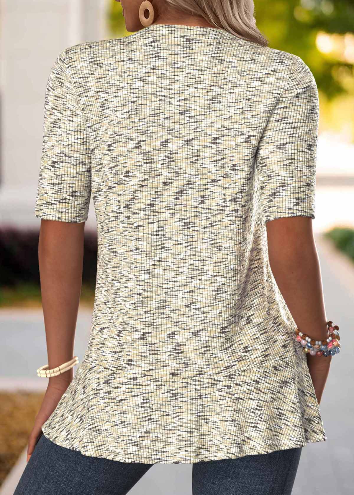 Light Coffee Open Front 3/4 Sleeve Coat | picture 