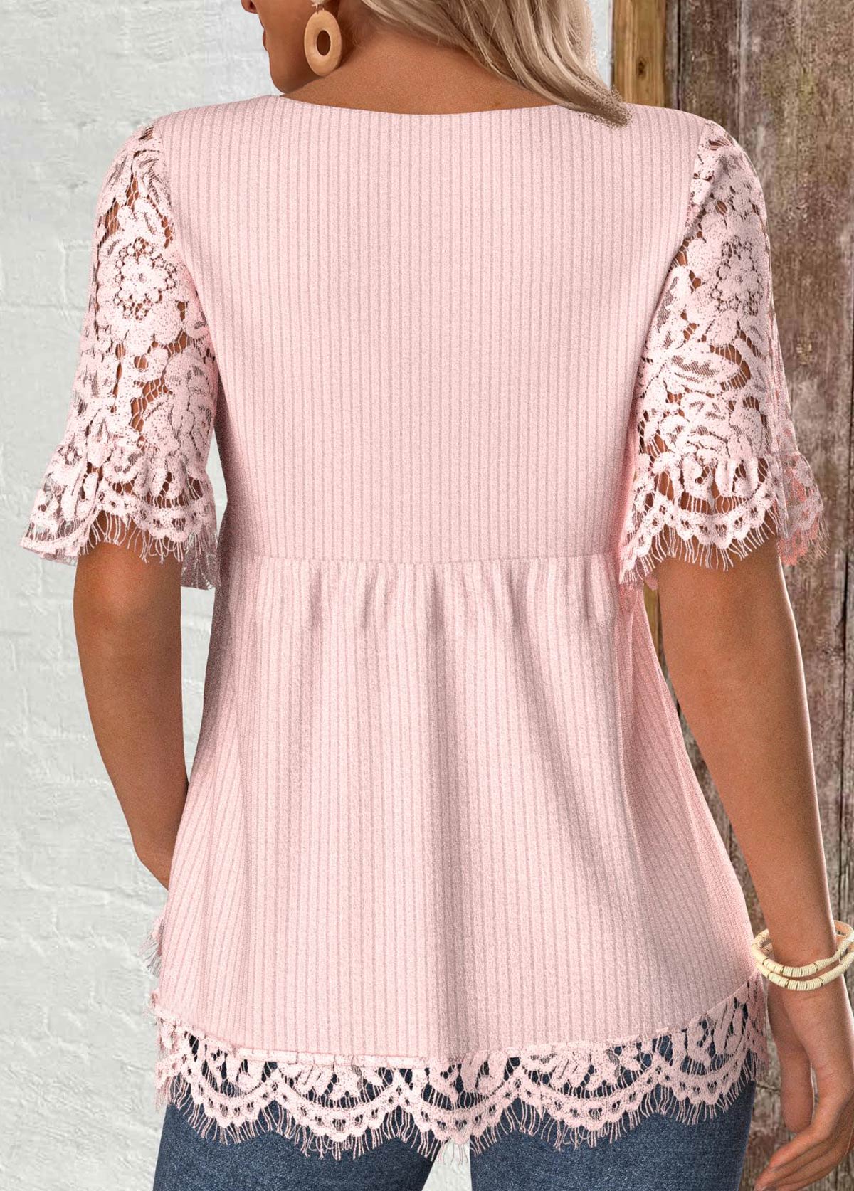 Lace Short Sleeve Bowknot Light Cardigan | picture 